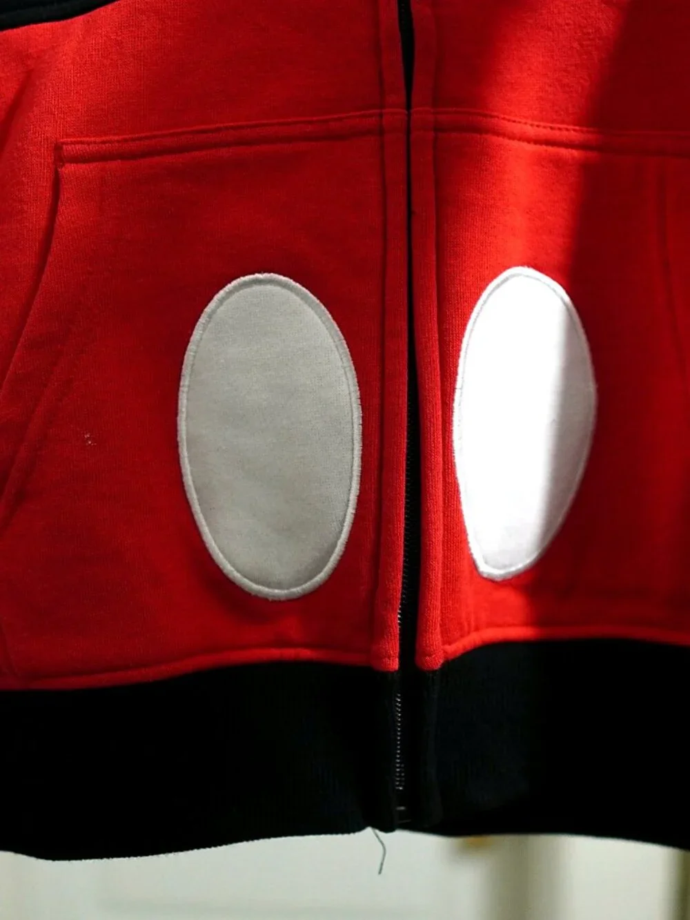 Disney Mickey Mouse Red Black Zip-Up Hoodie Youth Medium